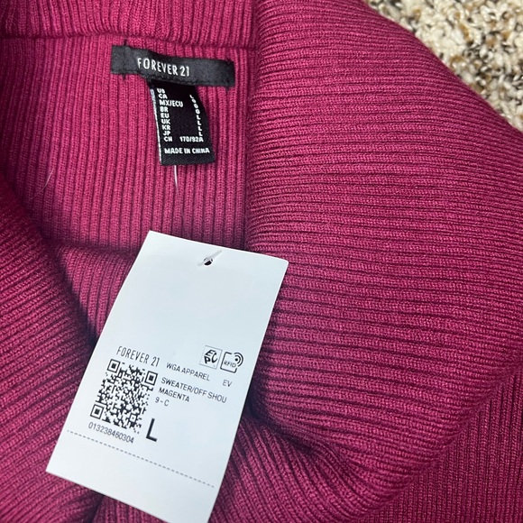 Forever 21 Red Off-the-Shoulder Sweater - Picture 2 of 2